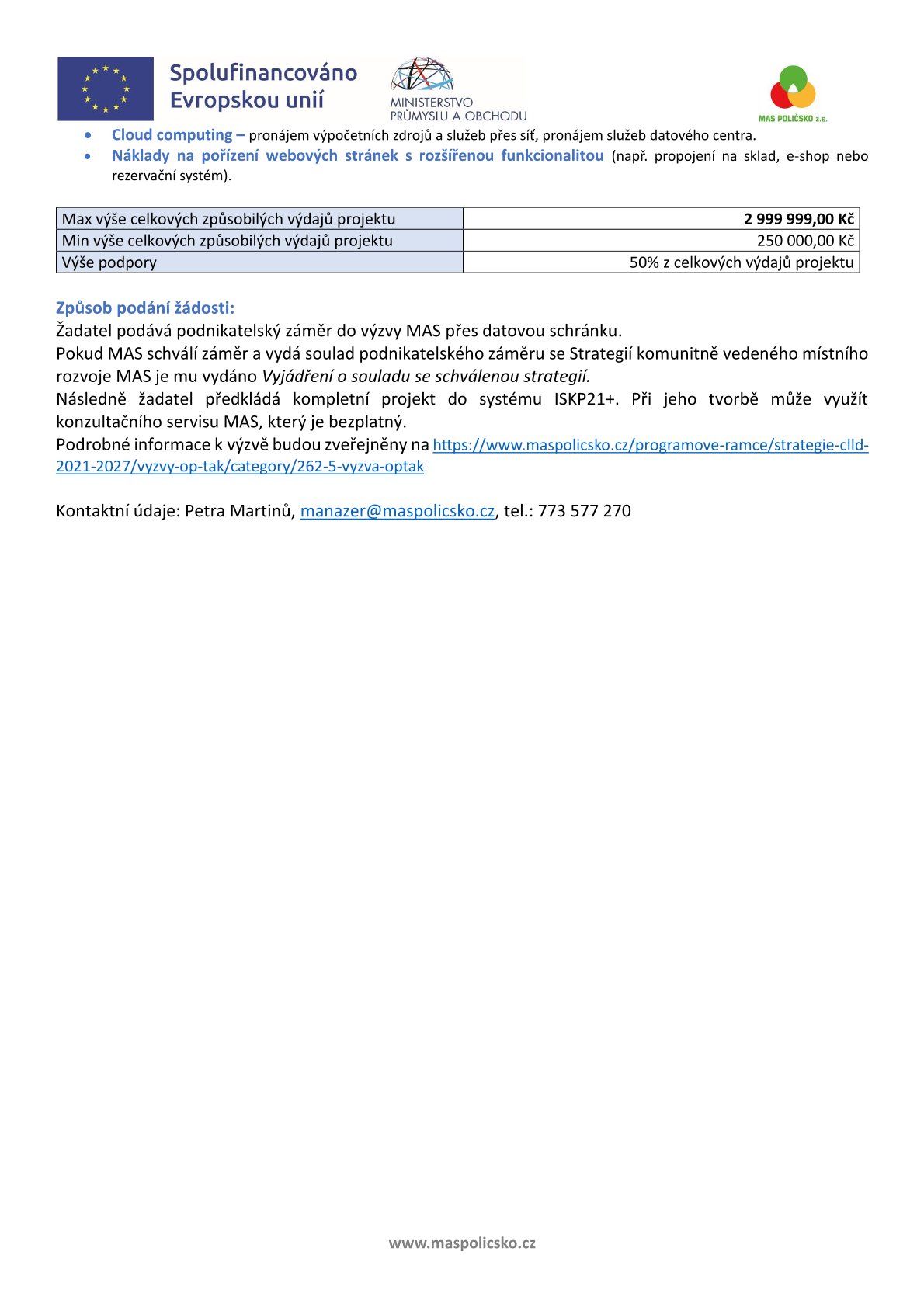 Letak 5 vyzvy OP TAK 2